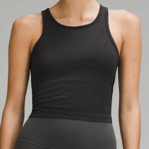 Lululemon Ebb to Street Cropped Racerback Tank  - Black